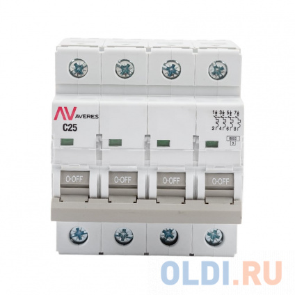  EKF   AV-6 4P 25A C 6kA AVERES mcb6-4-25C-av   