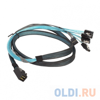   ACD-SFF8643-SATASB-08M-MR, INT SFF8643-to-4*SATA+SB ( HDmSAS -to- 4*SATA+SideBand internal cable), Metall Lockers, Reverse, 75cm (6709080-75)  