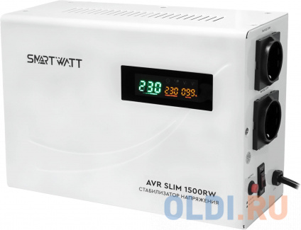     SMARTWATT AVR SLIM 1500RW (100W - 260W, 1500VA, 1.5 , 50 ,  - 2, LED- (,  ) (:    )  
