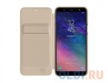  -  Samsung Galaxy A6+ (2018) Samsung Wallet Cover Gold  -