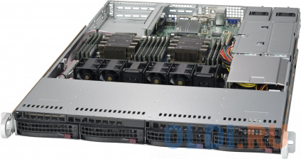  > 1U, 2xLGA3647, 12xDDR4 ECC Reg, noHDD (up4x3.5), SATA 6Gbps C621, 2x1GbE, IPMI, 2x750W, 2xPCIE x16, M.2,   