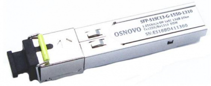  OSNOVO  SFP  GE,   SM,  1,25 /c, SC,  20, Tx:1550/Rx:1310, DDM   