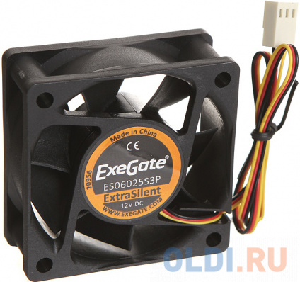  Exegate EX283370RUS  ExeGate ExtraSilent ES06025S3P, 60x60x25 ,  , 3pin, 2500RPM, 22dBA  
