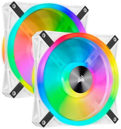  iCUE QL140 RGB [CO-9050106-WW] 140mm PWM White Fan  Dual Fan Kit with Lighting Node CORE {10}  --