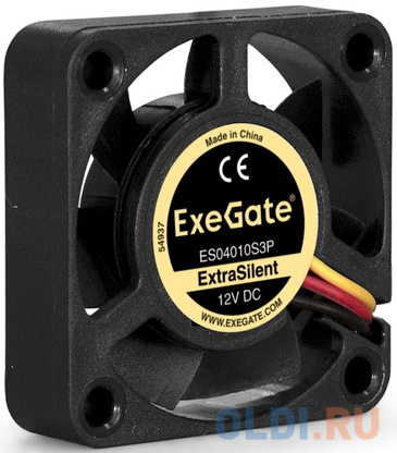  Exegate EX283364RUS  ExeGate ExtraSilent ES04010S3P, 40x40x10 ,  , 3pin, 5000RPM, 24dBA  -