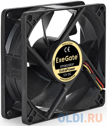  Exegate EX288925RUS  ExeGate ExtraPower EP08025B3P (80x80x25 , 2-Ball ( ), 3pin, 2400RPM, 26dBA)  