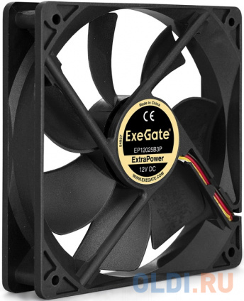  Exegate EX283386RUS  ExeGate ExtraPower EP12025B3P, 120x120x25 ,  , 3pin, 1600RPM, 25dBA   