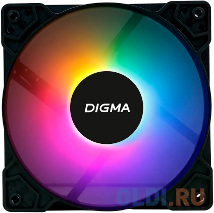   Digma DFAN-FRGB1 120x120x25mm 3-pin 4-pin (Molex)23dB 125gr LED Ret  