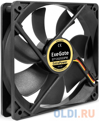   12 DC ExeGate ExtraPower EP12025S3PM (120x120x25 , Sleeve bearing ( ), 3pin+Molex, 1800RPM, 28dBA)  -