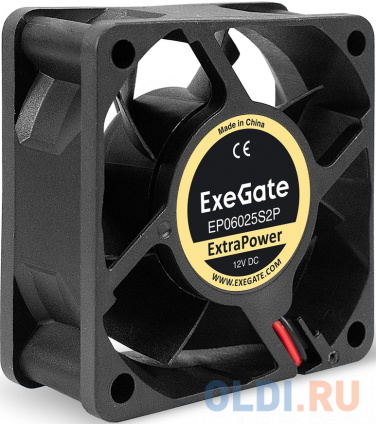   12 DC ExeGate ExtraPower EP06025S2P (60x60x25 , Sleeve bearing ( ), 2pin, 4500RPM, 31dBA)   