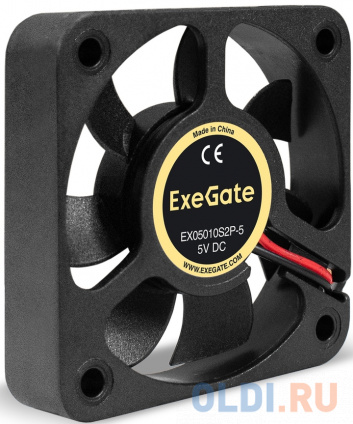   5 DC ExeGate EX05010S2P-5 (50x50x10 , Sleeve bearing ( ), 2pin, 5500RPM, 27dBA)  