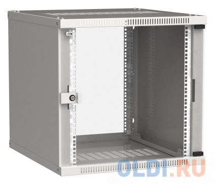 Itk шкаф linea we 9u 600x600мм дверь стекло серый lwe3 09u66 gf