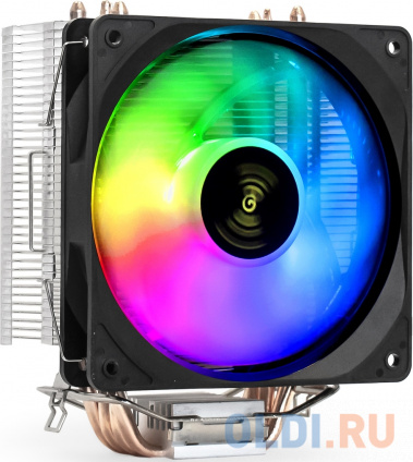  Exegate EX293655RUS  ExeGate Wizard EXX400V2-PWM.FRGB {(Al+Cu, 4 .,LGA775/1150/1151/1155/1156/1200/1700/AM2/AM2+/AM3+/AM4/FM1/FM2/754/939/940, TDP 140W, Fan 120mm, PWM, 800-2400RPM}  