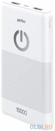  Perfeo Powerbank 10000 mah + Micro usb /In Micro usb /Out USB 1 , 2.1A/ White (PF_B4297)  --