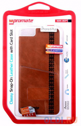  -  iPhone 6 Plus Promate Slit-i6P 00008330 Brown  -
