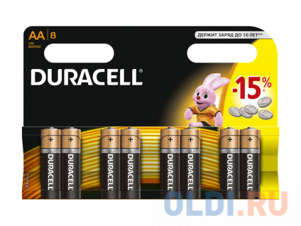   Duracell MN1500 LR6 AA 8   