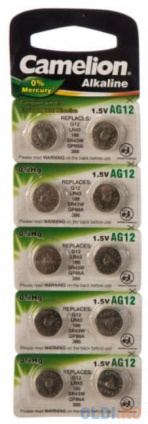  Camelion G12 BL-10 Mercury Free (AG12-BP10(0%Hg), 386A/LR43/186   ) (10 .  -)  -