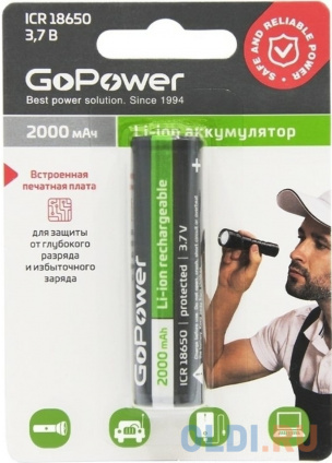   2000 mAh GoPower 18650 BL1 3.7V 18650 1   