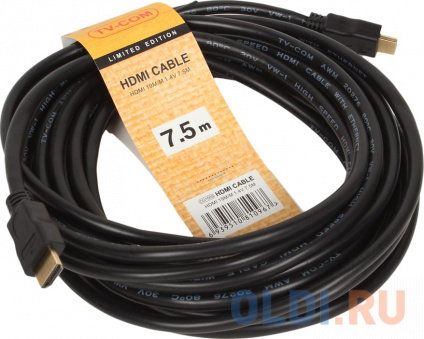    HDMI19M to HDMI19M, V1.4+3D, 7.5m, TV-COM, CG150S-7.5M  -
