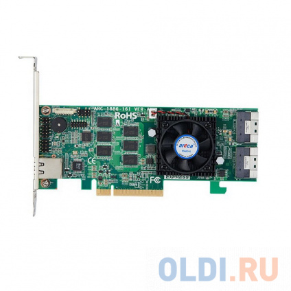  ARC-1886-16I PCIe 4.0 x8 LP, NVMe/SAS/SATA 12G, RAID 0,1,5,6,10,50,60, 16port (2*int SFF8654 x8), Cache 8GB RTL (5) (412113)  