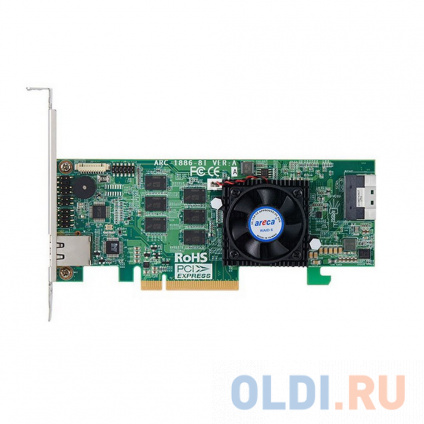  ARC-1886-8I PCIe 4.0 x8 LP, NVMe/SAS/SATA 12G, RAID 0,1,5,6,10,50,60, 8port (1*int SFF8654 x8), Cache 8GB RTL (10) (412106)  