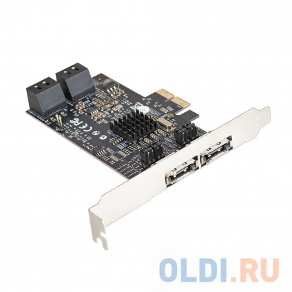   ExeGate EXE-504 (PCI-E x1 v2.0, SATA3 RAID, 4 int.+2 ext., Marvell Chispet 88SE9230)  -