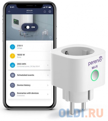  , Smart Power Plug is a device to control remotely via Wi-Fi connected through it load, measure its power and monitor electrical energy consumption. White color, multi language version.. (GD1PEHPL10)  