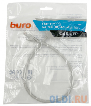  - Buro UTP 4  cat6 CCA molded 0.5  RJ-45 (m)-RJ-45 (m)  