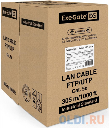  Exegate EX289281RUS  ExeGate UTP4-C5e-CU-S25-IN-LSZH-GR-305 UTP 4  .5e , 25AWG, LSZH,  305,   --