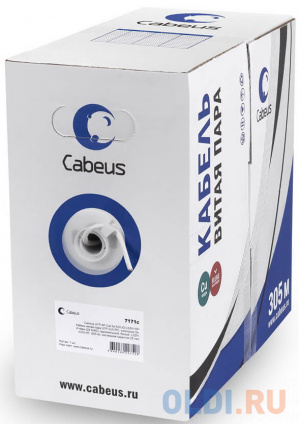  Cabeus UTP-4P-Cat.5e-SOLID-GY    UTP (U/UTP),  5e, 4  (24 AWG), ,  (305 ),   25 .   