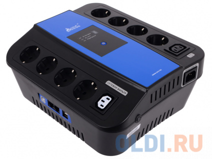  UPS, SVC, U-1000, Smart, USB,   AVR: 165-275, .: 12/9 ., 8 .: Shuko CEE7(4    ,4  ), 2 .: IEC C13,  . , USB 5/2*2 ., ׸-  