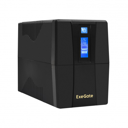   ExeGate Power Smart ULB-1000.LCD.AVR.2SH &lt;1000VA/550W, LCD, AVR, 2*Schuko, Black&gt;   