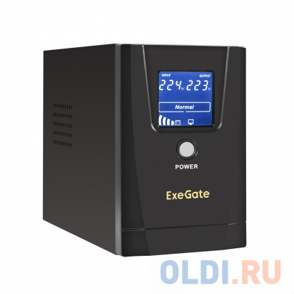   ExeGate Power Smart ULB-500.LCD.AVR.2SH &lt;500VA/300W, LCD, AVR, 2*Schuko, Black&gt;  