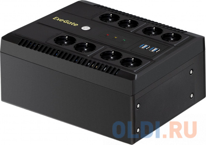   ExeGate NEO NNB-650.LED.AVR.8SH.CH &lt;650VA/390W, LED, AVR, 8*Schuko, 4*USB-  , Black&gt;  --