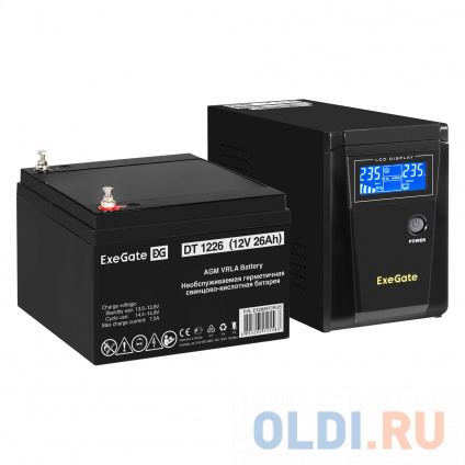    EX295986RUS +  26A EX282970RUS 1 (, ,  ) ExeGate SineTower SZ-600.LCD.AVR.1SH &lt;600VA/360W,  , LCD , AVR, 1*Schuko, -, Black&gt; +  ExeGate DT 1226 (12, 26) 1  --