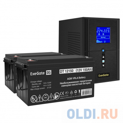    EX295987RUS +  150A EX282990RUS 2 (, ,  ) ExeGate SineTower SZ-1000.LCD.AVR.2SH.1C13.USB &lt;1000VA/800W,  , LCD , AVR, 2*Schuko+1*C13, USB, -, Black&gt; +  ExeGate DT   