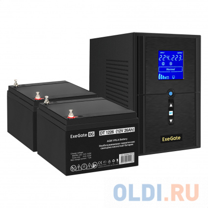    EX295987RUS +  26A EX282970RUS 2 (, ,  ) ExeGate SineTower SZ-1000.LCD.AVR.2SH.1C13.USB &lt;1000VA/800W,  , LCD , AVR, 2*Schuko+1*C13, USB, -, Black&gt; +  ExeGate DT 1  