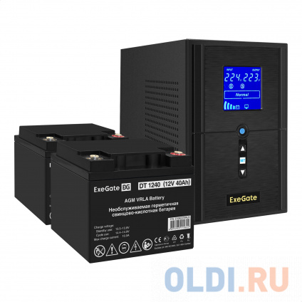    EX295987RUS +  40A EX282976RUS 2 (, ,  ) ExeGate SineTower SZ-1000.LCD.AVR.2SH.1C13.USB &lt;1000VA/800W,  , LCD , AVR, 2*Schuko+1*C13, USB, -, Black&gt; +  ExeGate DT 1  