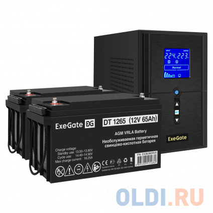    EX295987RUS +  65A EX282980RUS 2 (, ,  ) ExeGate SineTower SZ-1000.LCD.AVR.2SH.1C13.USB &lt;1000VA/800W,  , LCD , AVR, 2*Schuko+1*C13, USB, -, Black&gt; +  ExeGate DT 1  -