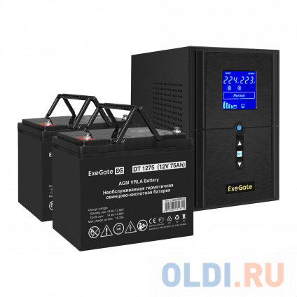    EX295987RUS +  75A EX282983RUS 2 (, ,  ) ExeGate SineTower SZ-1000.LCD.AVR.2SH.1C13.USB &lt;1000VA/800W,  , LCD , AVR, 2*Schuko+1*C13, USB, -, Black&gt; +  ExeGate DT 1  --