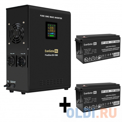    EX295998RUS +  150A EX282990RUS 2 (, ,  , ) ExeGate FineSine SX-1500.LCD.AVR.2SH &lt;1500VA/1050W,  ,  LCD-, AVR, 2*Schuko, -,  /  --