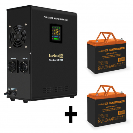    EX295998RUS +  75A EX285653RUS 2 (, ,  , ) ExeGate FineSine SX-1500.LCD.AVR.2SH &lt;1500VA/1050W,  ,  LCD-, AVR, 2*Schuko, -,  /  