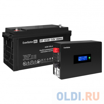    EX295992RUS +  120A EX282988RUS 1 (, ,  , PF=1, ) ExeGate IdealSine SR-600.LCD.2SH&lt;600VA/600W,  ,  LCD-, 2*Schuko,  , Black&gt; +  ExeGate DT 12120 (1  --