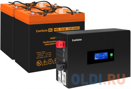    EX295994RUS +  55A EX285652RUS 2 (, ,  , PF=1, ) ExeGate IdealSine SR-1500.LCD.2SH &lt;1500VA/1500W,  ,  LCD-, 2*Schuko,  , Black&gt; +  ExeGate HRL 12-5  -