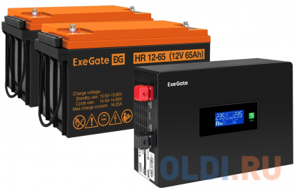    EX295994RUS +  65A EX282982RUS 2 (, ,  , PF=1, ) ExeGate IdealSine SR-1500.LCD.2SH &lt;1500VA/1500W,  ,  LCD-, 2*Schuko,  , Black&gt; +  ExeGate HR 12-65  -