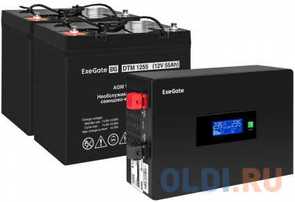    EX295994RUS +  55A EX285667RUS 2 (, ,  , PF=1, ) ExeGate IdealSine SR-1500.LCD.2SH &lt;1500VA/1500W,  ,  LCD-, 2*Schuko,  , Black&gt; +  ExeGate DTM 1255  