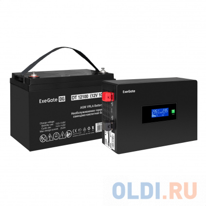    EX295992RUS +  100A EX282985RUS 1 (, ,  , PF=1, ) ExeGate IdealSine SR-600.LCD.2SH&lt;600VA/600W,  ,  LCD-, 2*Schuko,  , Black&gt; +  ExeGate DT 12100 (1  -