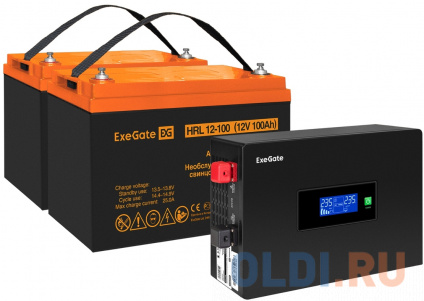    EX295994RUS +  100A EX285656RUS 2 (, ,  , PF=1, ) ExeGate IdealSine SR-1500.LCD.2SH &lt;1500VA/1500W,  ,  LCD-, 2*Schuko,  , Black&gt; +  ExeGate HRL 12-1  
