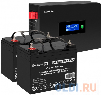    EX295994RUS +  33A EX282974RUS 2 (, ,  , PF=1, ) ExeGate IdealSine SR-1500.LCD.2SH &lt;1500VA/1500W,  ,  LCD-, 2*Schuko,  , Black&gt; +  ExeGate DT 1233 (   