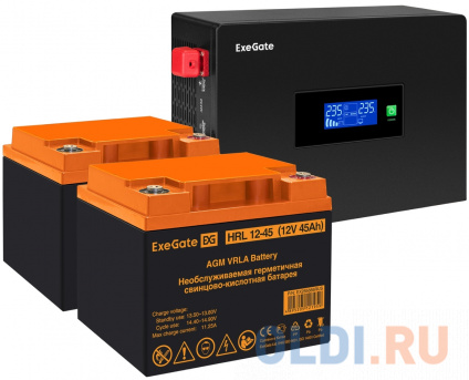    EX295994RUS +  45A EX285666RUS 2 (, ,  , PF=1, ) ExeGate IdealSine SR-1500.LCD.2SH &lt;1500VA/1500W,  ,  LCD-, 2*Schuko,  , Black&gt; +  ExeGate HRL 12-45  